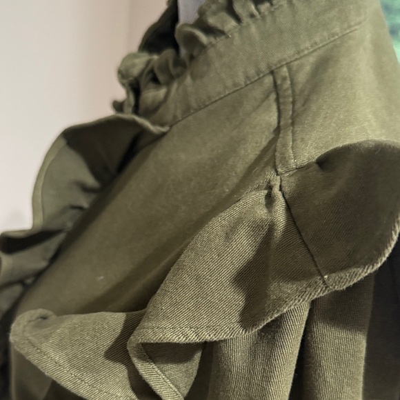 Anthropologie Olive Ruffle Women's Jacket - Picture 9 of 9